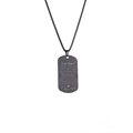 Dettaglio della collana militare in acciaio nero con incisione di dedica d'amore - Nero (To My Woman)