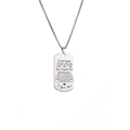 Dettaglio della collana piastrina militare da uomo con dedica incisa in acciaio inossidabile - Acciaio (To My Man)