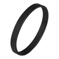 Close-up of black matte open bangle with minimalist engraved Roman numerals - Bangle / 6mm / Roman Numeral Bracelet Black