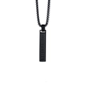 Colgante rectangular para hombre en acero inoxidable con números romanos y cadena - Collar / Collar de Números Romanos Negro