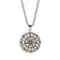 Collana uomo in acciaio inossidabile con ciondolo 12 segni zodiacali e simboli occulti - Argento