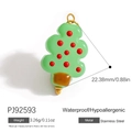 Green stainless steel Christmas tree pendant charm for DIY jewelry making - Green Christmas Tree Style (PJ92593)