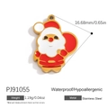 Waterproof stainless steel Santa Claus pendant for DIY necklaces with dimensions - Classic Santa Claus (PJ91055)