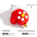 Red Christmas glove pendant in stainless steel for DIY jewelry making, 18mm size - Red Glove Style (PJ92597)