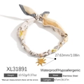 Collana girocollo in tessuto con ciondolo a sole dorato e motivi floreali vintage - Ciondolo Viso Stella Luna Sciarpa Floreale Patchwork (XL31891)