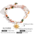 Collana foulard in seta DIY con ciondolo a sole dorato in acciaio inossidabile stampato - Ciondolo Raggio di Sole Sciarpa Stampata Geometrica (XL31892)