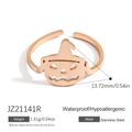 Roségouden Halloween pompoen ring van waterdicht en allergievrij roestvrij staal - Roségoud