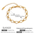 Minimalist 18K gold plated stainless steel twisted link chain bracelet for women - Twisted Chain Bracelet (SL41622)