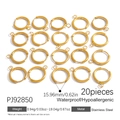 20pcs of 16mm gold stainless steel open jump rings for DIY jewelry making - 15.96mm Earrings (PJ92850)