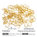 100pcs 10mm golden stainless steel open jump rings for DIY jewelry making sets - 10mm Jump Rings (PJ92851)