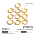 Golden stainless steel hoop earrings in 11.87mm size with waterproof minimalist design - 11.87mm Hoop Earrings (PJ92852)