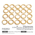 20pcs set of 18K gold plated stainless steel open hoop earrings 16.08mm in 4x5 layout - 16.08mm Hoop Earrings (PJ92853)