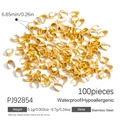 100pcs 18K gold plated stainless steel pinch bails for DIY jewelry necklace making - 6.85mm Pendant Bails (PJ92854)