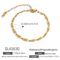 Minimalist 18K gold plated stainless steel bracelet with oval hollow beads design - Oval Hollow Bead Style (SL41630)