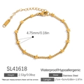 Bracciale minimalista con stelle in acciaio inossidabile placcato oro 18K regolabile - Design a Stella (SL41618)