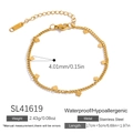 Bracciale minimalista in acciaio inossidabile placcato oro 18K con piccoli quadrati - Design Quadrato (SL41619)