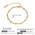 Bracciale in acciaio inossidabile dorato con undici ciondoli a cuore opachi e chiusura - Design a Cuore (SL41620)