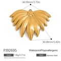 Golden leaf-shaped stainless steel pendant in minimalist one-piece petal design - Gold Single Leaf Shape Charm (PJ92695)