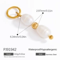 Pendentif en perles baroques et acier inoxydable doré aux propriétés étanches - Pendentif en Perle Baroque (PJ91942)