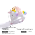 Colorful unicorn charm in 18K gold-plated alloy with waterproof resin details - Rainbow Unicorn (PJ92901)