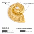 Pendentif nautile en acier inoxydable doré 18 carats avec perle blanche de mer - Grand Pendentif Nautilus Doré (PJ91947)