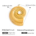 Pendentif nautile en acier inoxydable plaqué or 18K avec perle blanche - Petit Pendentif Nautilus Doré (PJ91947-Small)