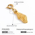 Goldener Edelstahl-Muschelanhänger mit Federverschluss, 18K vergoldet und wasserfest - Muschel Form (PJ91805) / Gold
