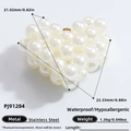 Heart-shaped pearl charm with stainless steel base measuring 21.02mm by 22.33mm - White Pearl Heart Style (PJ91284)