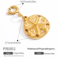 Goldener Seestern-Anhänger aus Edelstahl mit 18K Vergoldung und 17,1 mm Durchmesser - Seestern-Scheibe (PJ91811) / Gold