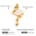 Golden flamingo pendant in stainless steel with white enamel and 18K gold finish - Flamingo Enamel Style (PJ92185)