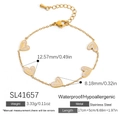 Bracciale a cuore in acciaio inossidabile placcato oro 18 carati con ciondoli bianchi - Bracciale(SL41657)