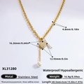 Collier cœur élégant en acier inoxydable doré avec zircons cubiques et perles nacrées - Style Cœur Plein Diamant (XL31280)