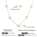 Set di gioielli in acciaio inossidabile dorato con collana e orecchini a cuore - Set Collana E Orecchini(TZ81007)