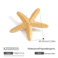 Spilla a stella marina dorata in acciaio inossidabile placcato 18K, impermeabile e sicura - Stile Forma a Stella Marina (XZ020015)