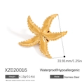 Spilla a stella marina in acciaio inossidabile placcato oro 18k, impermeabile e sicura - Stile Forma a Stella Marina (XZ020016)