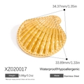 Spilla a conchiglia in acciaio inossidabile placcato oro 18K con proprietà impermeabili - Stile Forma a Conchiglia (XZ020017)