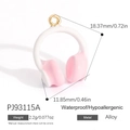 Pendentif casque en émail rose et blanc en alliage pour la création de bijoux DIY - Casque Rose Blanc (PJ93115A)