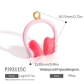 Pendentif casque en alliage rose et rouge cerise pour colliers DIY avec anneau doré - Casque Rose Fuchsia (PJ93115C)