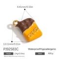 Ciondolo a cioccolato in lega con base gialla e scritta CHOCO per gioielli fai-da-te - Forma Cioccolato Giallo (PJ92583C)