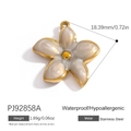 Elegant 18K gold plated stainless steel five-petal flower pendant with grey pearlescent finish - Five-Petal Flower Pendant - Gray (PJ92858A)