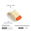 Pendentif sushi en alliage crème et orange pour la création de bijoux DIY créatifs - Sushi Orange Blanc (PJ92657A)