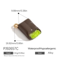 Pendentif chocolat en émail marron et vert avec dimensions 16,82 mm x 9,88 mm - Chocolat Fourré Vert (PJ92657C)