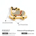 Anhänger Cartoon Hund auf Skateboard aus 18K vergoldetem Edelstahl für Schmuck - Skateboarding-Hund Cartoon-Stil (PJ93057)