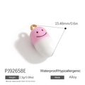 Pendentif capsule rose et blanc avec smiley en alliage pour création de bijoux DIY - Capsule Sourire Rose Blanche (PJ92658E)