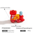 Pendentif petit train rouge en alliage pour bijoux DIY avec dimensions et poids - Petit Train Rouge Jaune (PJ92659C)