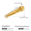 Microphone shaped 18K gold plated stainless steel charm pendant for DIY jewelry - Gold Microphone Shape Pendant (PJ92880G)