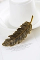 Vintage gold leaf alloy hair clip with detailed vein texture for women - Antique Bronze (F4402)