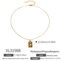 Goldene Edelstahlkette mit Der Magier Tarot-Anhänger und schwarzer Öl-Tropfen-Optik - Der Magier (XL31988)