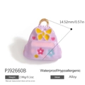 Pendentif sac à dos violet clair avec papillon jaune pour création de bijoux DIY - Sac à Dos Papillon Violet (PJ92660B)