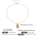 18K vergoldete Edelstahl Tarot The World Anhänger Halskette für Damen in Gold-Optik - Die Welt (XL31989)